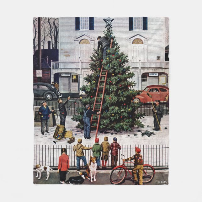 Baum auf dem Platz der Stadt Fleecedecke (Vorderseite)