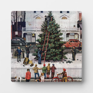 Baum auf dem Platz der Stadt Fotoplatte