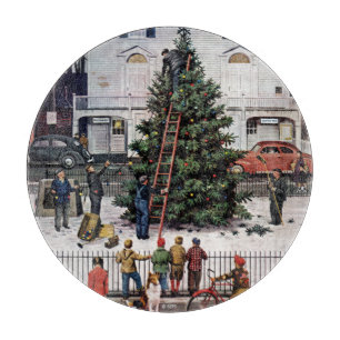 Baum auf dem Platz der Stadt Schneidebrett