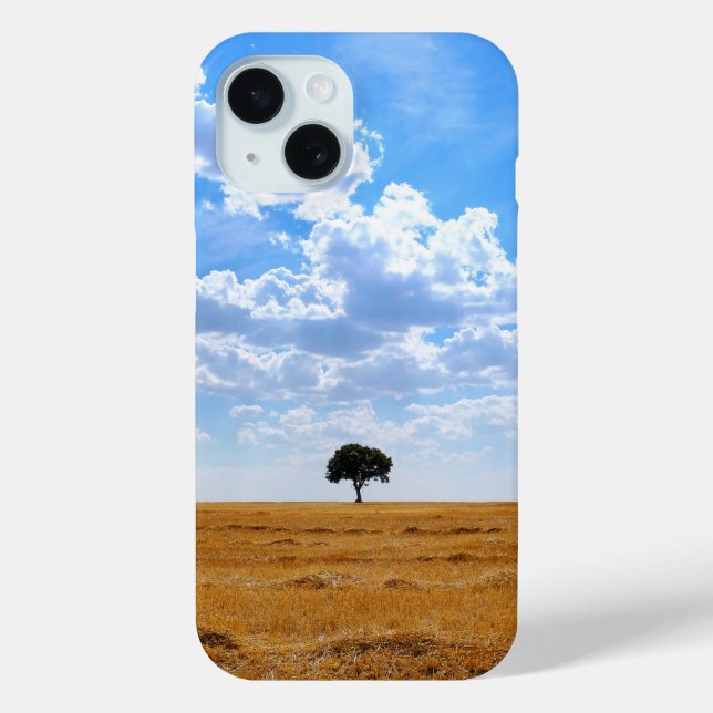 Baum auf einem geernteten Weizenfeld Case-Mate iPhone Hülle (Rückseite)