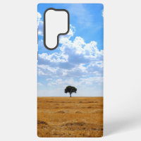 Baum auf einem geernteten Weizenfeld