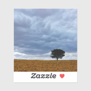 Baum auf einem leeren Feld Aufkleber