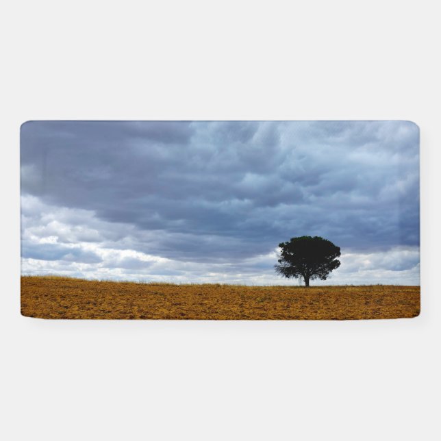Baum auf einem leeren Feld Banner (Horizontal)