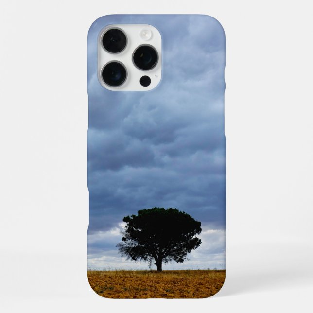 Baum auf einem leeren Feld iPhone Hülle (Rückseite)