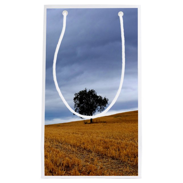 Baum auf einem Weizenfeld Kleine Geschenktüte (Vorderseite)