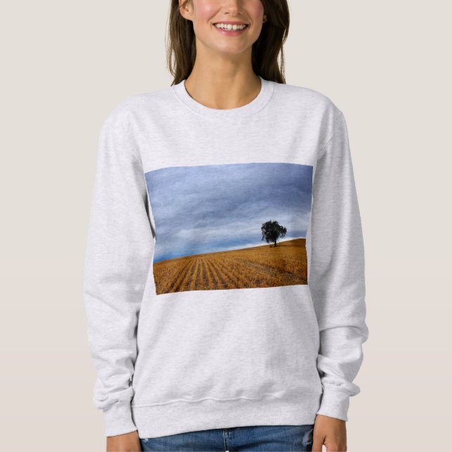 Baum auf einem Weizenfeld Sweatshirt (Vorderseite)