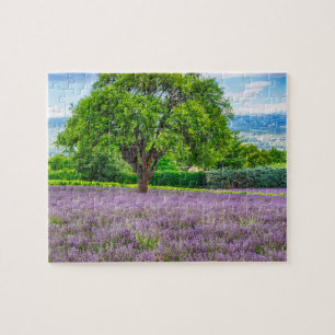 Baum auf Lavendelfeld, Frankreich Puzzle