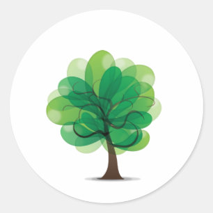 Baum-Aufkleber Runder Aufkleber