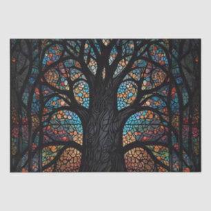 Baum aus lebenserhaltendem Glas Mosaik Kunst Seidenpapier