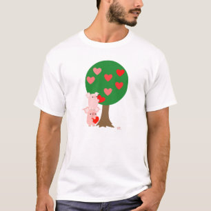 Baum aus Liebe einfacher T - Shirt (Design auf der