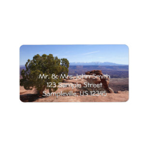 Baum aus roten Felsen II im Canyonlands Adressaufkleber