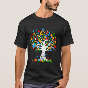 Baum Autismus Aufklärung Monat Asd Unterstützer T-Shirt