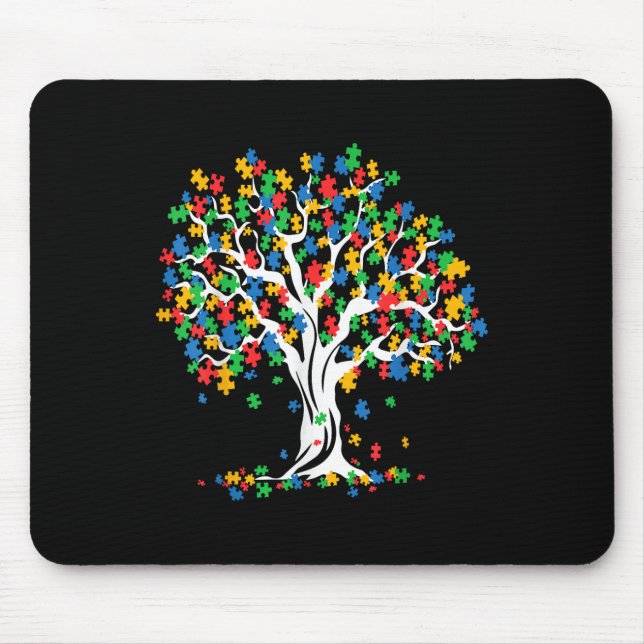 Baum Autismus Aufklärung Monat Sonnenstich Mousepad (Vorne)