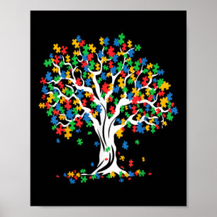 Baum Autismus Aufklärung Monat Sonnenstich Poster
