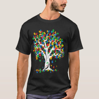 Baum Autismus Aufklärung Monat Spaß ASD Unterstütz T-Shirt