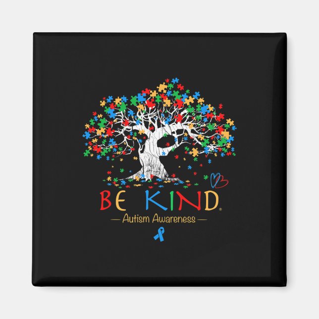 Baum Autismus Bewusstsein Monat Puzzle Asd Sup Magnet (Vorne)
