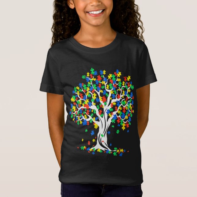 Baum Autismus Bewusstsein Monat T-Shirt Funny ASD (Vorderseite)