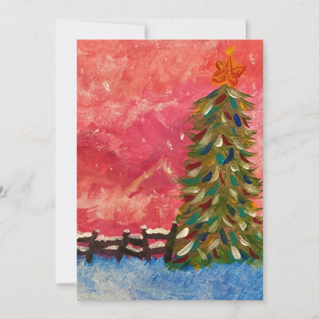 Baum bei Dämmerung Feiertagskarte (Vorderseite)