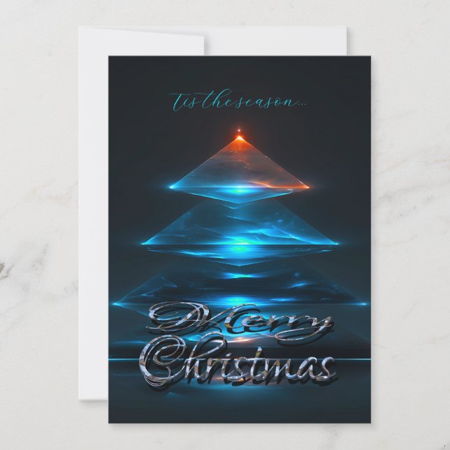 Baum Blaue Moderne Lustige Weihnachten (Vorderseite)