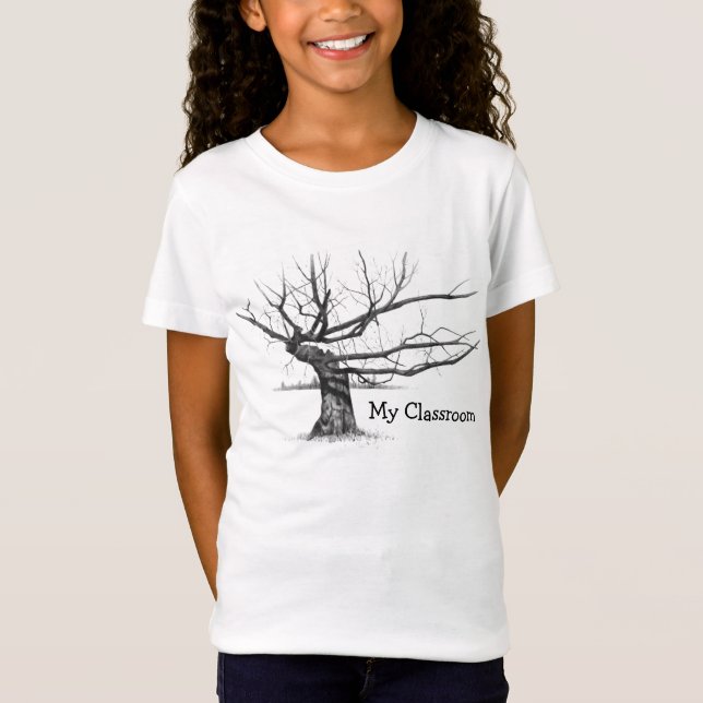 BAUM: BLEISTIFT-REALISMUS: HOMESCHOOL SHIRT (Vorderseite)