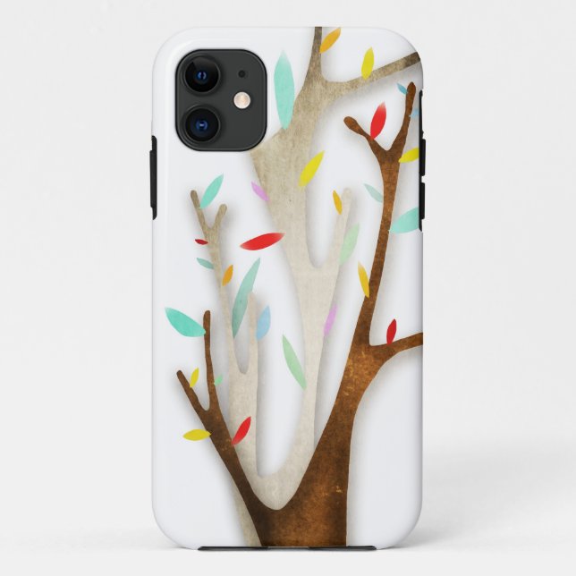 Baum-bunter Stamm-Kasten Case-Mate iPhone Hülle (Rückseite)