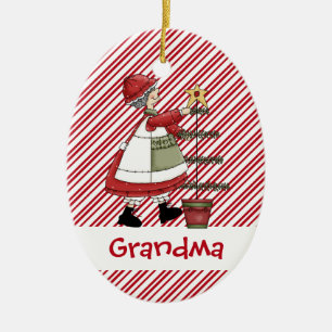 Baum Christmastime Frau-Weihnachtsmann Keramik Ornament
