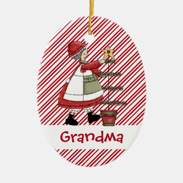 Baum Christmastime Frau-Weihnachtsmann Keramik Ornament (Vorne)