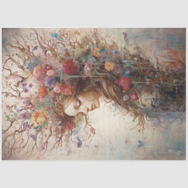 Baum-Dekoupage Seidenpapier (Vorderseite)