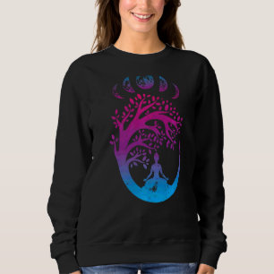 Baum der geistigen Mondphasen des Lebens für Yoga  Sweatshirt
