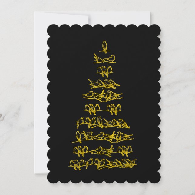 Baum der goldenen Vögel Feiertagskarte (Vorderseite)