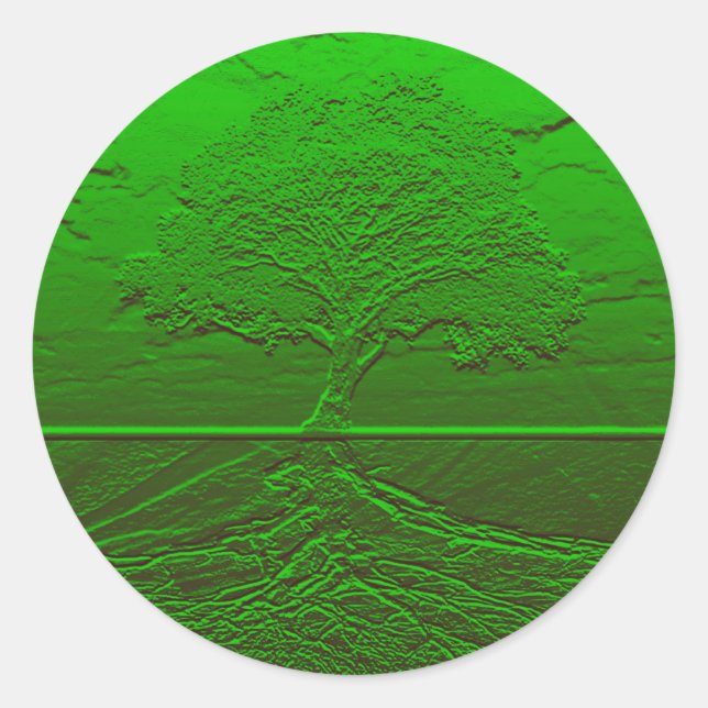 Baum der grünen Energie Runder Aufkleber (Vorderseite)