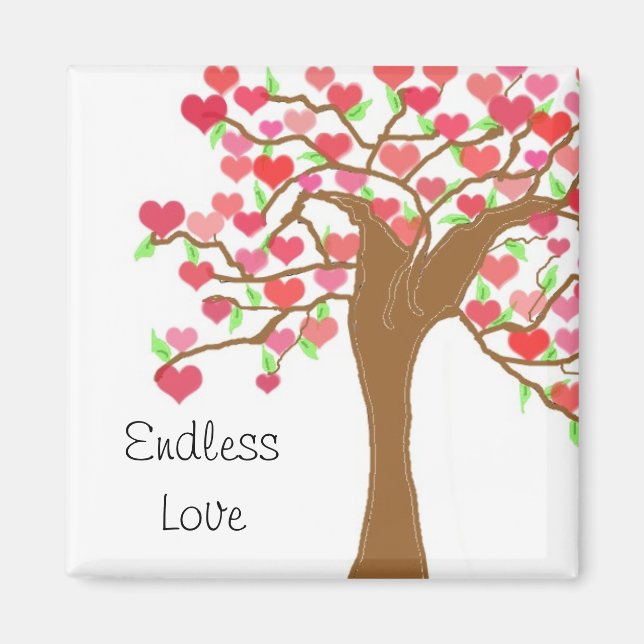 Baum der Herzen Endlose Liebe Magnet (Vorne)