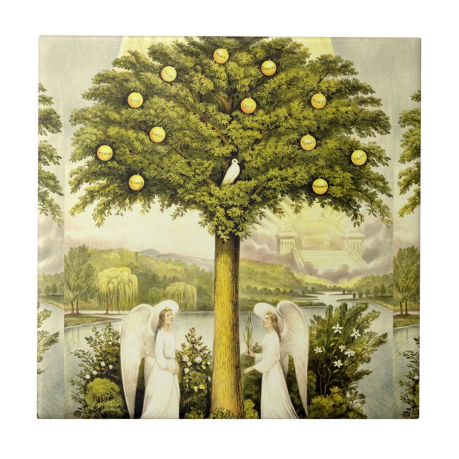 Baum der Leben-Keramikfliese Fliese (Vorderseite)