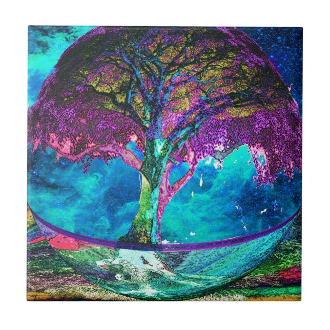 Baum der Leben-Meditation Fliese (Vorderseite)