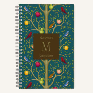 Baum der lebenden Schätze Monogramm 14x21,5cm Notizbuch