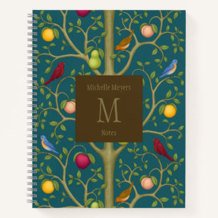 Baum der lebenden Schätze Monogramm 21,59 x 27,94 Notizbuch
