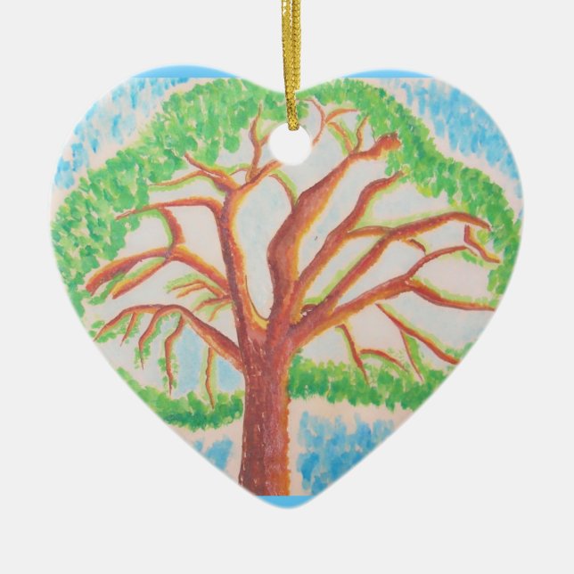 Baum der Lebensherz-Ornament Keramikornament (Vorne)