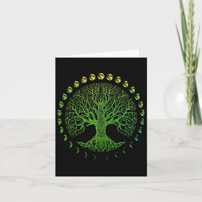 Baum der Lebensphasen des Mondgeschenks - Tag der  Karte (Vorderseite)