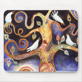 BAUM DER LEBENSWatercolor-Tauben Mousepad