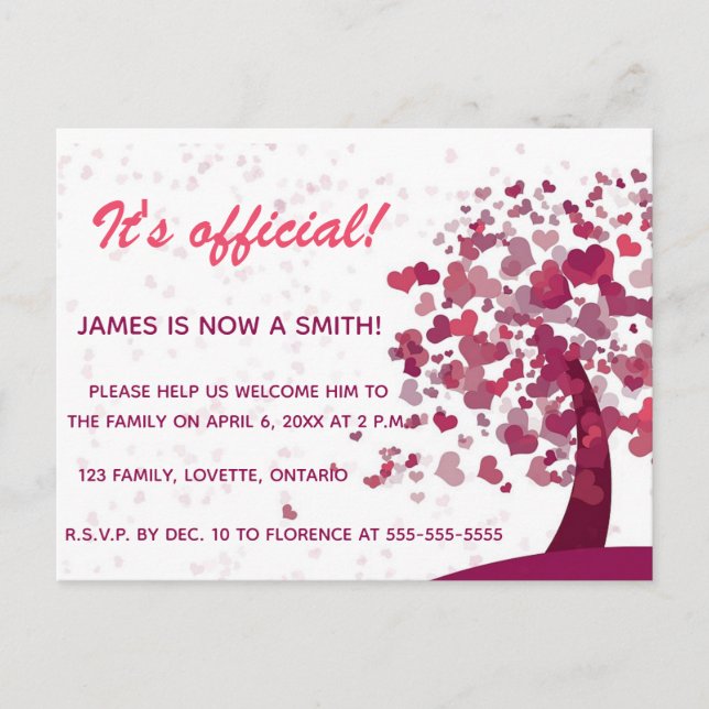 Baum der Liebe Adoption Feier Einladung (Vorderseite)