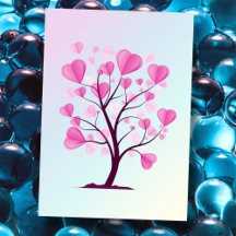 Baum der Liebe Baum der Herzen Rosa Pastell Aquare