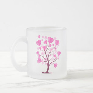 Baum der Liebe des Herzens Rosa Pastelfarben Mattglastasse