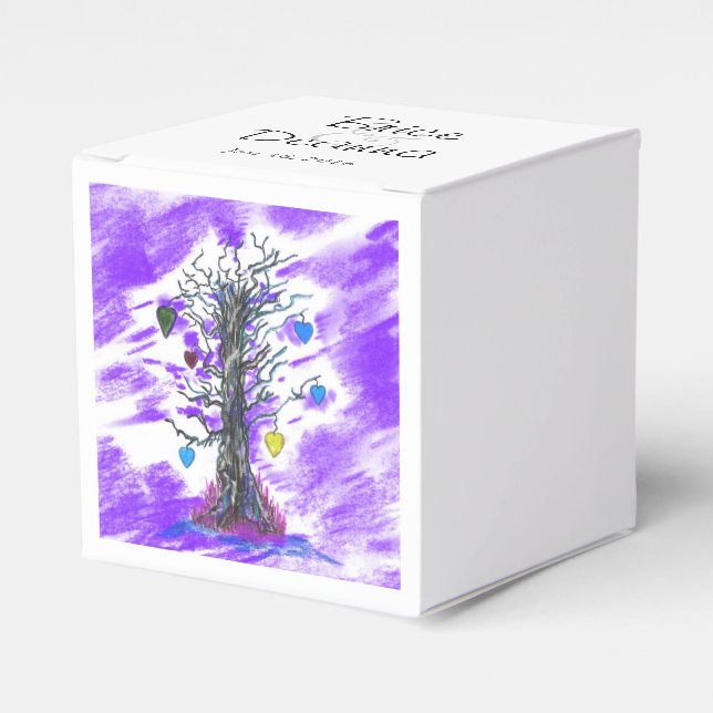 Baum der Liebe Lila Gunst Geschenkschachtel (Vorderseite)