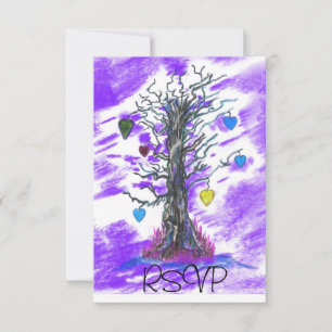 Baum der Liebe Lila UAWG RSVP Karte