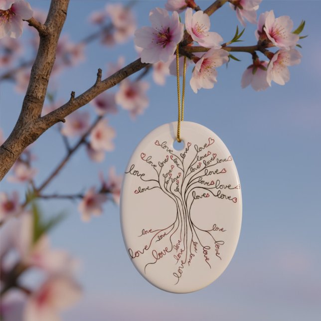 Baum der Liebe Niedlich bedeutsames Personalisiert Keramik Ornament (Von Creator hochgeladen)