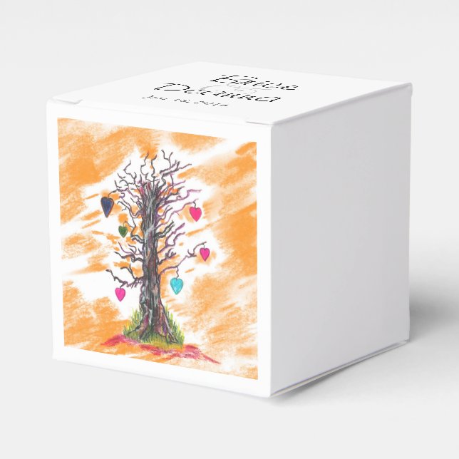 Baum der Liebe Orange Gefallen Geschenkschachtel (Vorderseite)