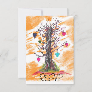 Baum der Liebe Orange UAWG RSVP Karte