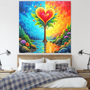 Baum der Liebe und Lebensgestaltung Leinwanddruck