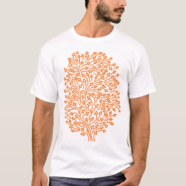 Baum der Pfeile - Orange auf Licht T-Shirt (Vorderseite)