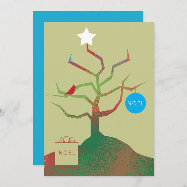 Baum der Weihnachtskarte Karte (Vorne/Hinten)